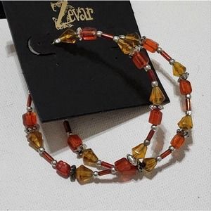 TRESKA beaded dangle hoop earrings‎ new!!